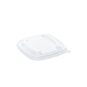   desszertes rPET tető szögletes cukornád tálhoz 13×13 cm 50db