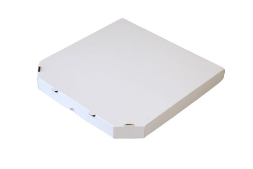 22 fehér pizzadoboz csapott